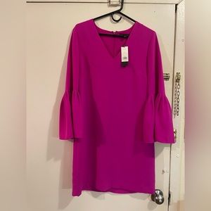 Women’s Banana Republic Fuchsia/Magenta Bell Sleeve Dress, Sz 6